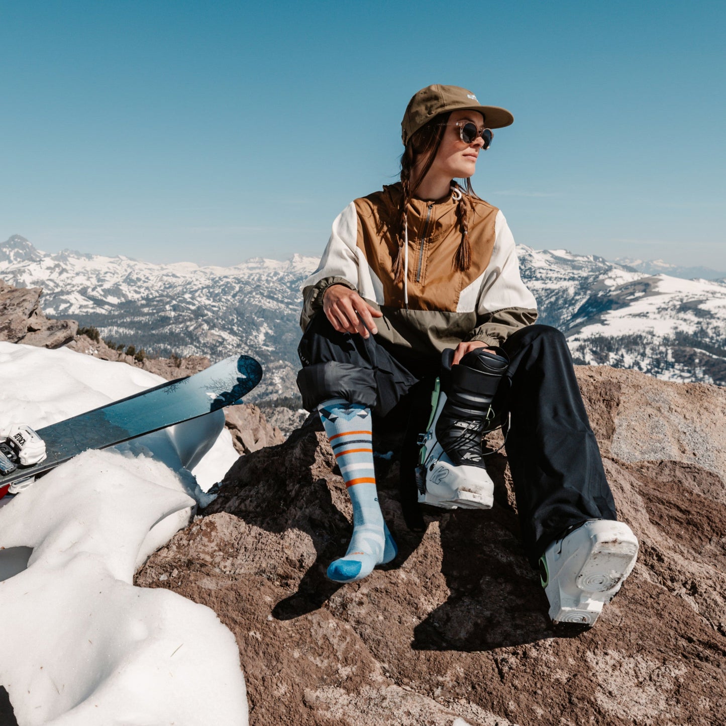 Women's Snowscape Over-the-Calf Lightweight Ski & Snowboard Sock-Last Chance