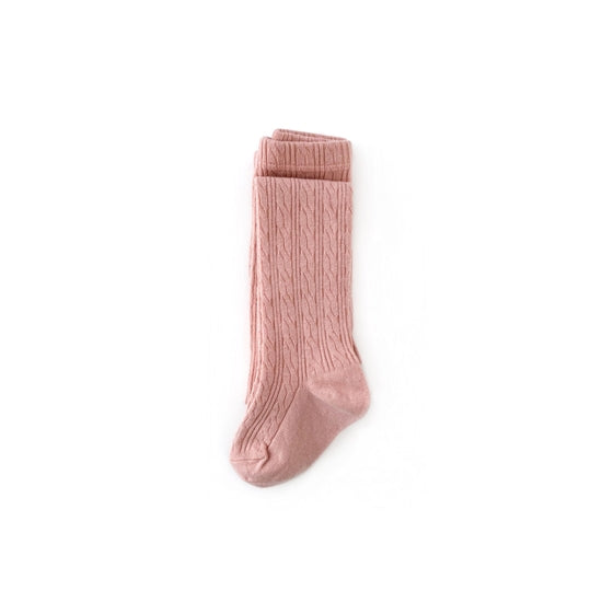 Blush Cable Knit Tights