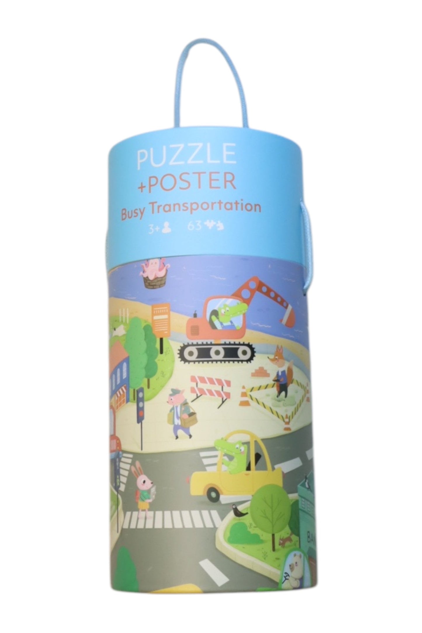 Pinwheel Puzzle + Poster Busy Transportation O/S