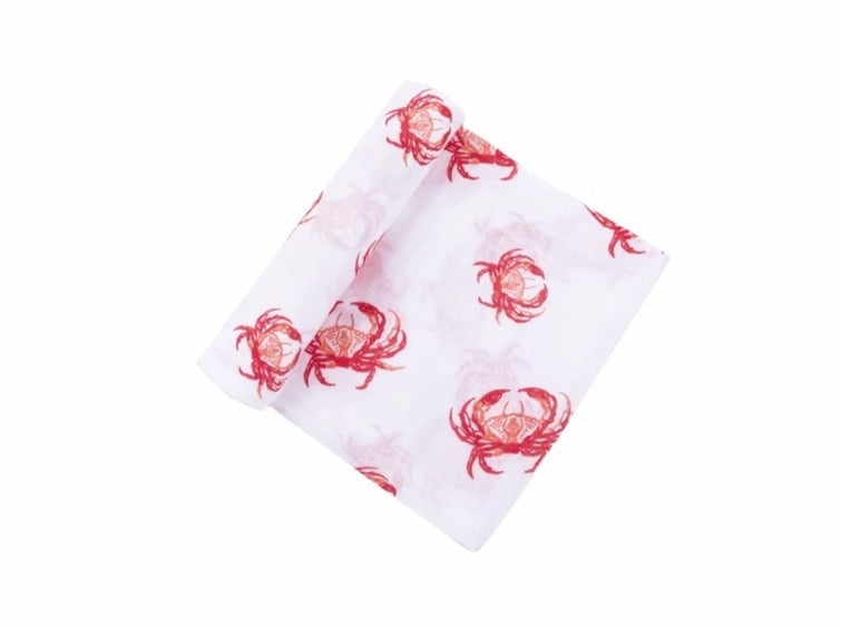 Pink Crab Swaddle Blanket