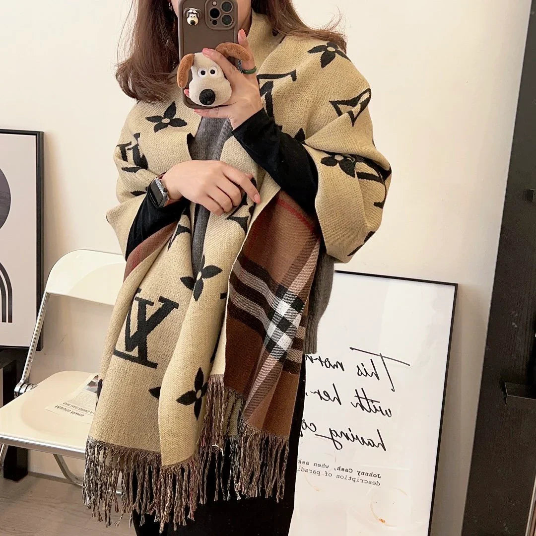 Fashion and versatile double-sided cashmere scarf 1023112924
