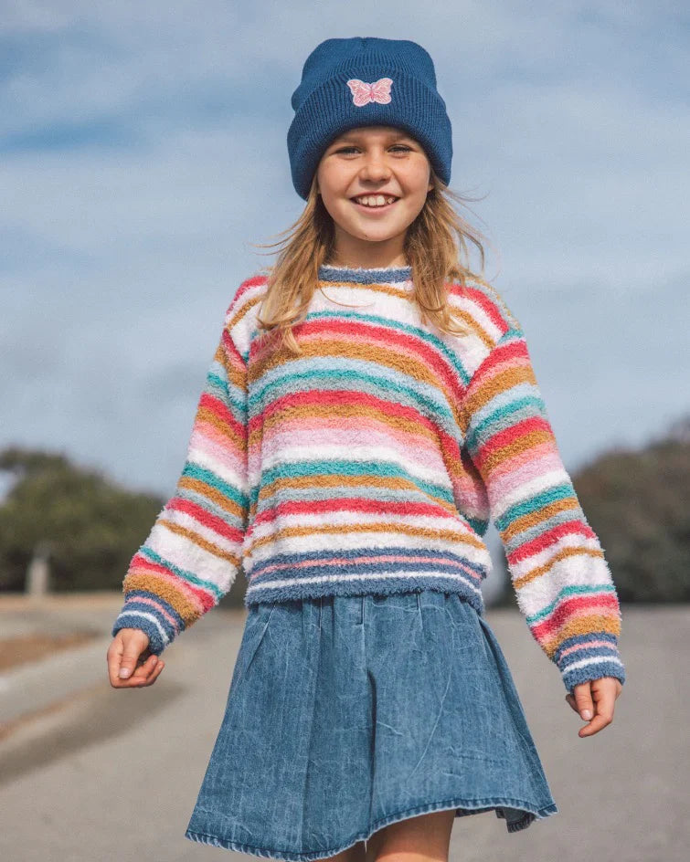 Canyon Butterfly Beanie-Dusty Blue