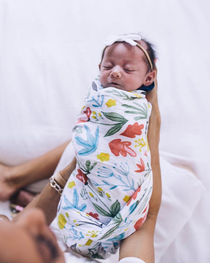 Cotton Muslin Swaddle-Meadow