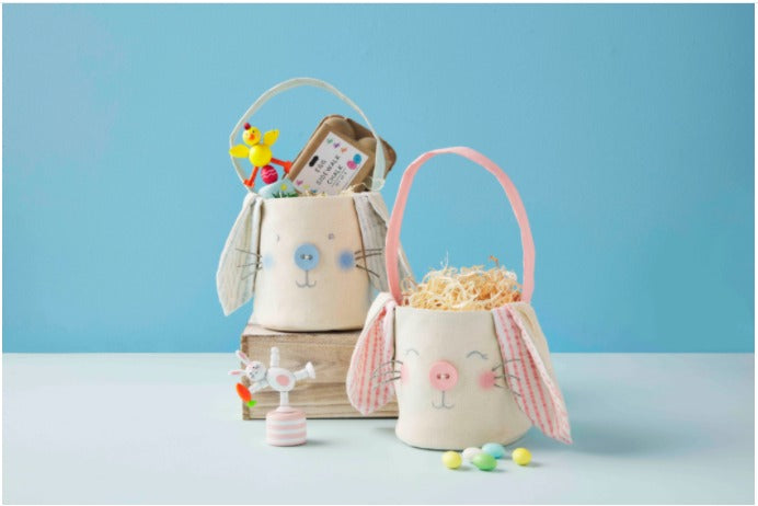 Canvas Bunny Baskets/Pink