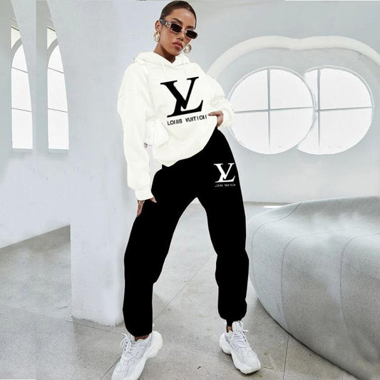 Fashion Versatile Women's Hoodie Two-piece Set 1023112715