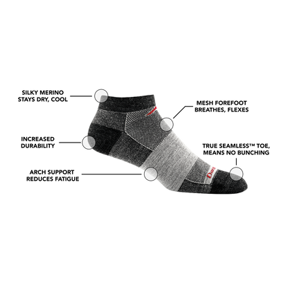 Men's 1437 No Show Lightweight Running Socks