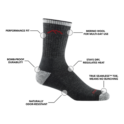 Men's Hiker Micro Crew Midweight Hiking Socks