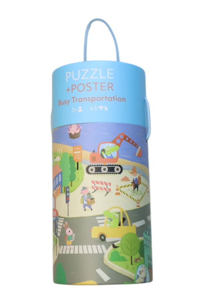 Pinwheel Puzzle + Poster Busy Transportation O/S