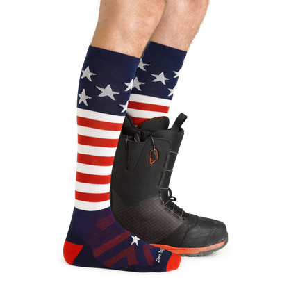 Men's Captain Stripe Over-the-Calf Midweight Ski & Snowboard Socks