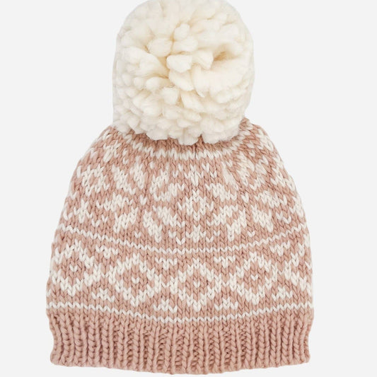 Blush Snowflake Beanie