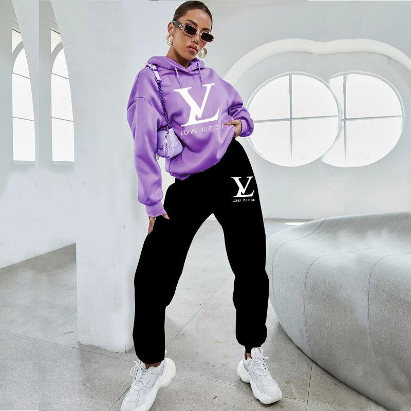 Fashion Versatile Women's Hoodie Two-piece Set 1023112715
