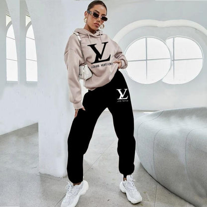 Fashion Versatile Women's Hoodie Two-piece Set 1023112715