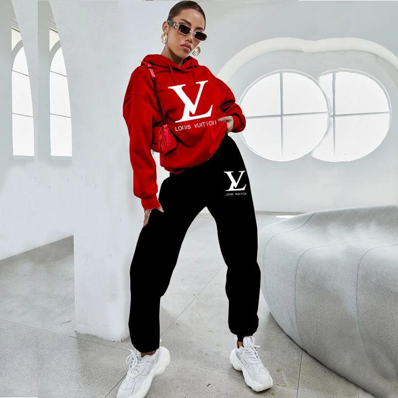 Fashion Versatile Women's Hoodie Two-piece Set 1023112715