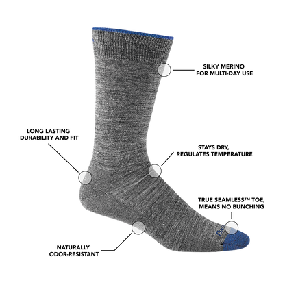 Men's Solid Crew Lightweight Lifestyle Socks