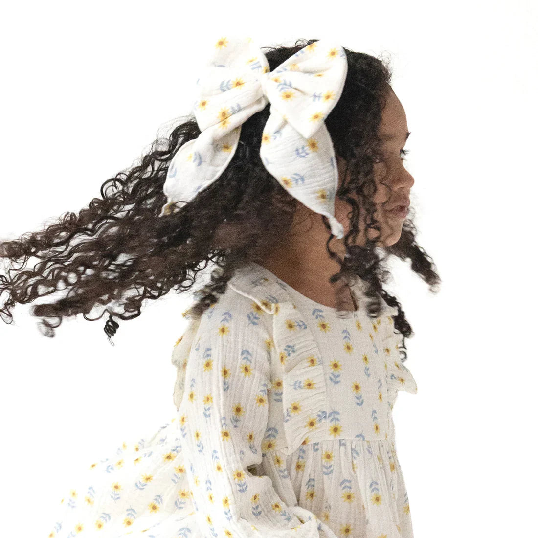 Western Sunflower Bow w/Tails Clip In