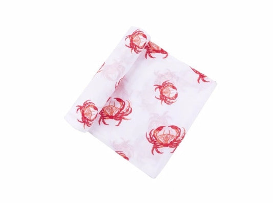 Pink Crab Swaddle Blanket