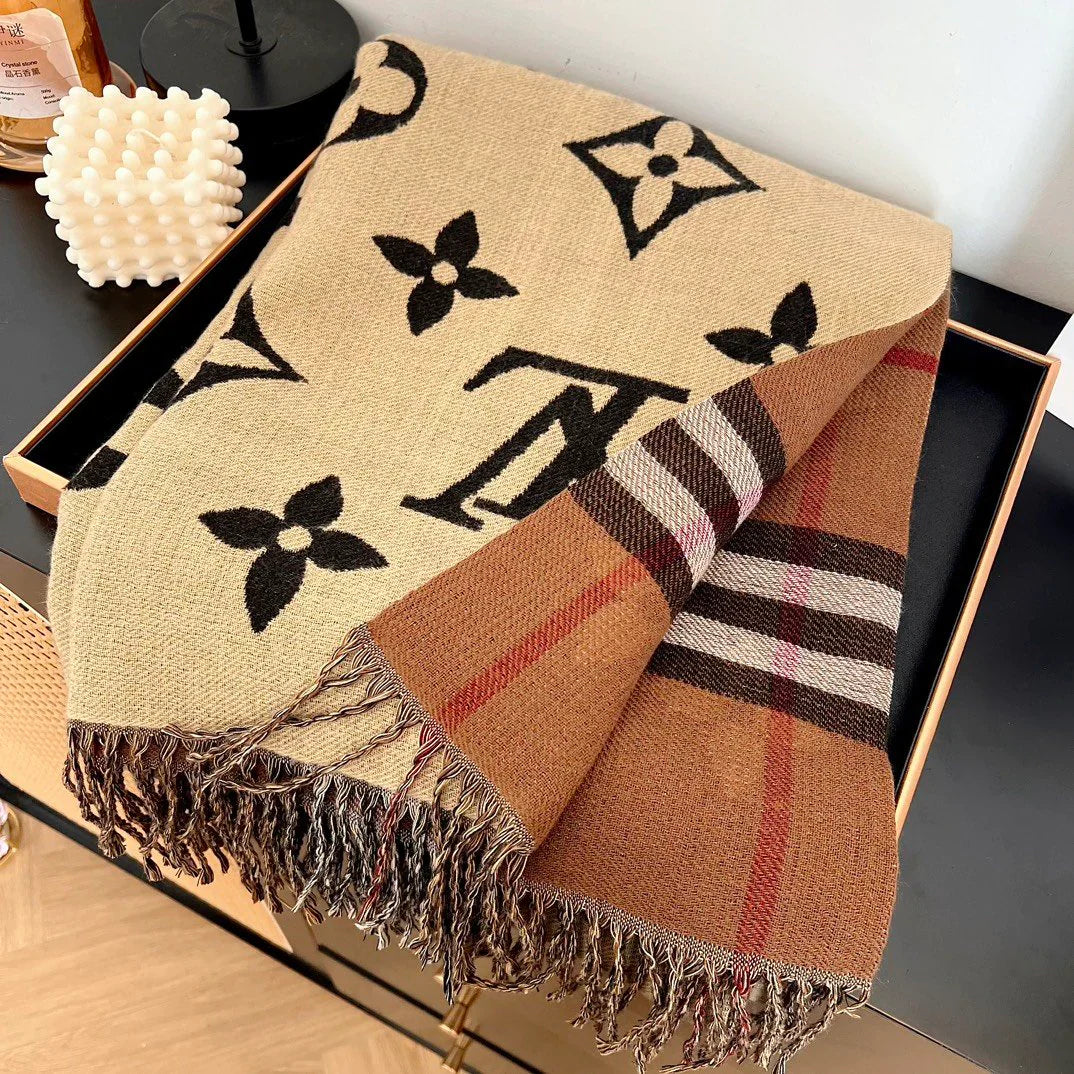 Fashion and versatile double-sided cashmere scarf 1023112924