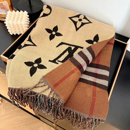 Fashion and versatile double-sided cashmere scarf 1023112924