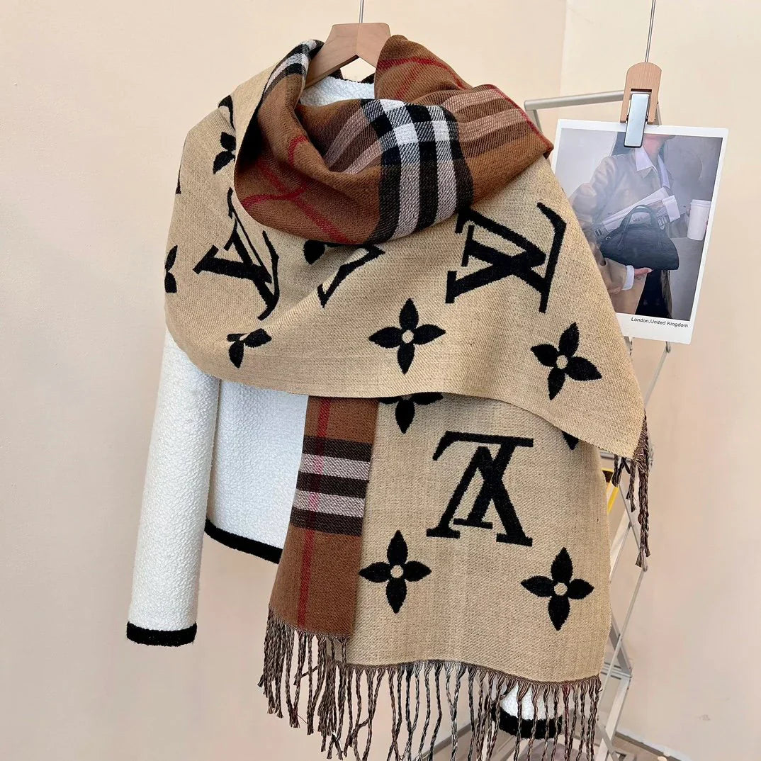 Fashion and versatile double-sided cashmere scarf 1023112924