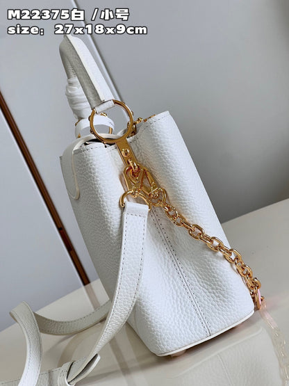 L Capucines MM White Flower Strap 04240318012