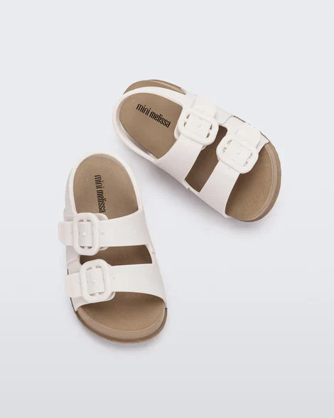 Cozy Baby Sandal in White/Brown