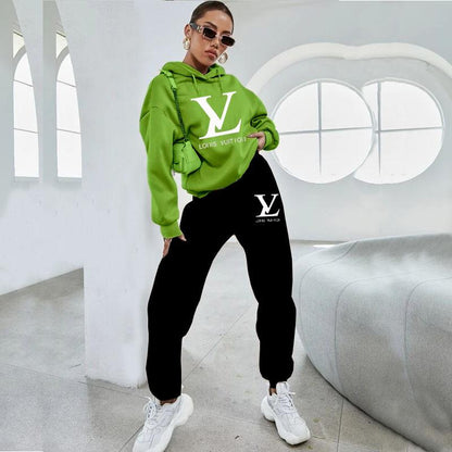 Fashion Versatile Women's Hoodie Two-piece Set 1023112715