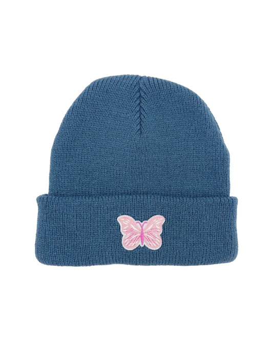 Canyon Butterfly Beanie-Dusty Blue
