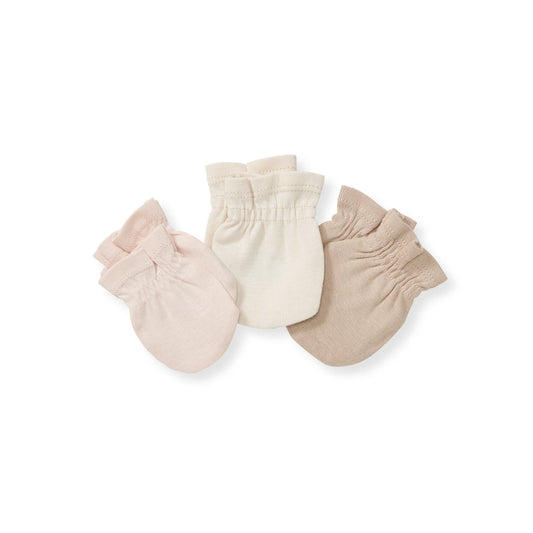 Baby Mittens 3Pk | Pink/Natural/Cloud
