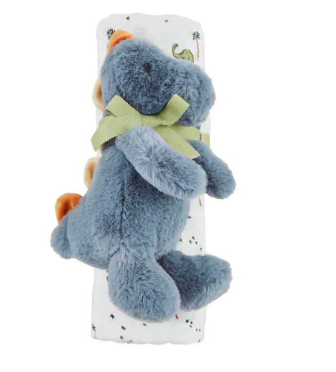 Dino Swaddle & Rattle Set