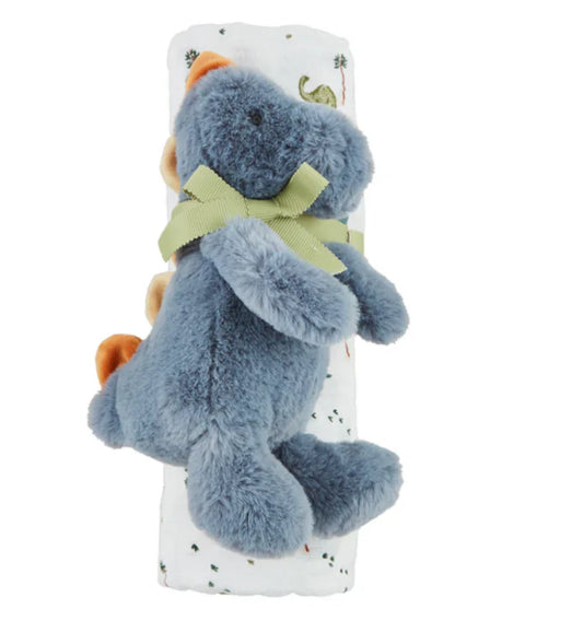 Dino Swaddle & Rattle Set