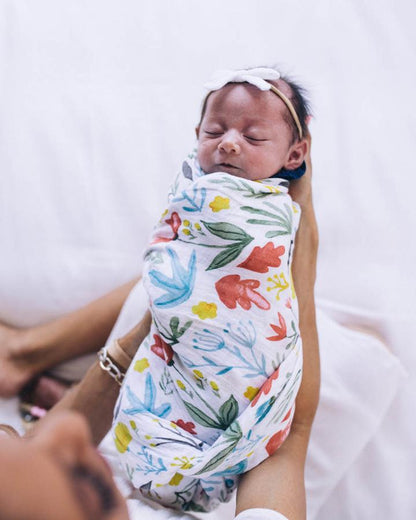 Cotton Muslin Swaddle-Meadow