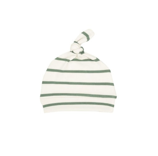 Rib Oil Green & Sugar Swizzle Knotted Hat