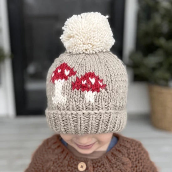 Mushroom Hand Knit Beanie