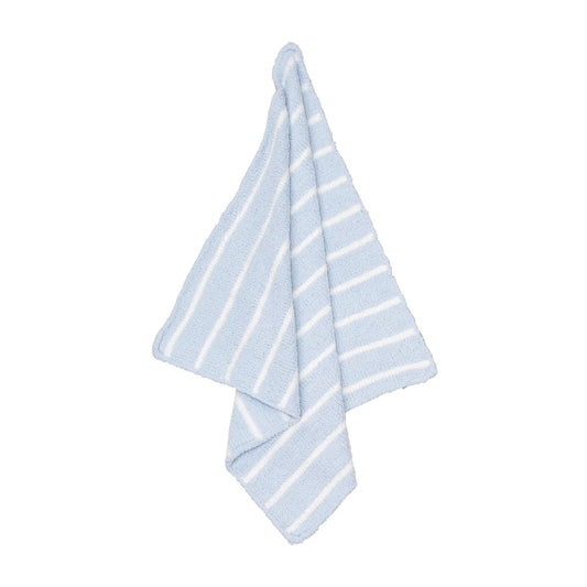 Chenille Blanket- Blue & Ivory
