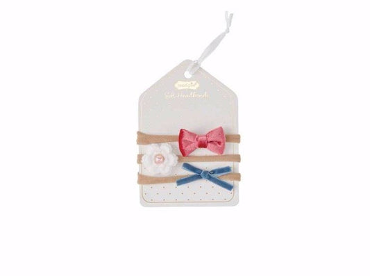 White Flower Headband Set