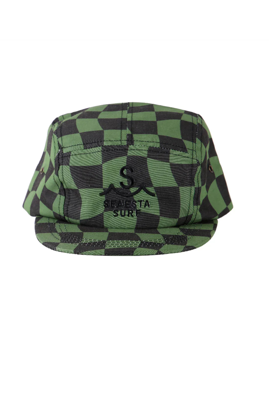 Wavy Checks Five Panel Hat / Pine