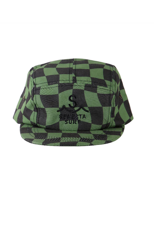 Wavy Checks Five Panel Hat / Pine
